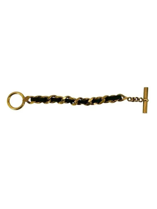 Chanel Chain Leather GP Bracelet Bangle - Picture 4 of 5